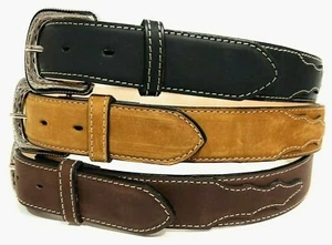 CINTURÓN DE CUERO WESTERN PARA HOMBRE. CINTURÓN VAQUERO RODEO CUERO NOBUCK, Cinto Vaquero - Imagen 1 de 8