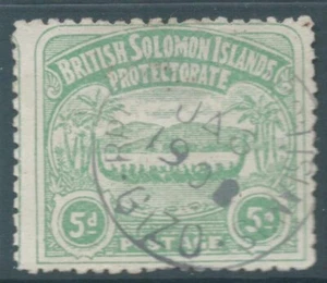 BRITISCHE SALOMONEN 1907 SG5 5d smaragdgrün - fein gebraucht. Katalog 75£ - Bild 1 von 1