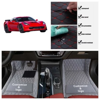 All Weather For 2024 C8 Chevrolet Corvette Stingray Car Floor Mats Luxury Carpet - Image 1 of 4