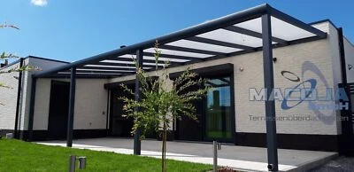 Terrassenüberdachung Alu Terrassendach 10 m breit 16 mm Doppelstegplatten BALI