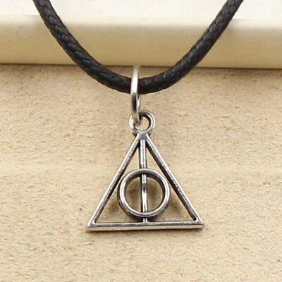 MINI CIONDOLO Harry Potter Collana nero con Doni della morte Argento Uomo Donna - Immagine 1 di 4