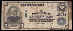 5 $ 1902 PB The Placerville National Bank, California CH 12056 TOUGH CA NATIONAL - Bild 1 von 1