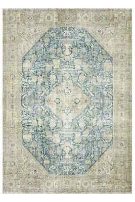 Alfombra antigua texturizada - Alfombra de salón - Alfombra turca - Alfombra lavable - Alfombra de área Foto 1 de 4