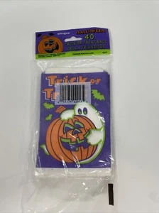 Vintage 1990s Halloween Paper Trick Or Treat Candy Bags SEALED 40ct Pkg  NOS - Picture 1 of 4