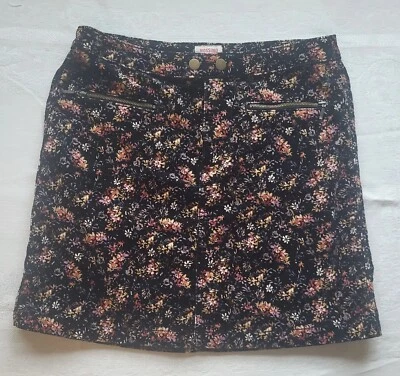 Minifalda Y2K Mossimo Pana Talla 2 Negra Otoño Estampado Floral Cremallera De Colección Años 2000 Foto 1 de 4