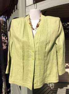 CC Country Casuals Ladies Linen Jacket Kiwi Green Wedding Party Summer BNWT 10 - Picture 1 of 12