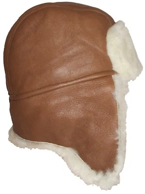 Bonnet en Fourrure Chapeau Aviateur Russe Chapka Cuir Chapeau Bomberhut (Neuf) - Photo 1/3