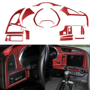 16×Red Carbon Dashboard GPS &Air Outlet Trim For Chevrolet Corvette C7 2014-2019 - Picture 1 of 11