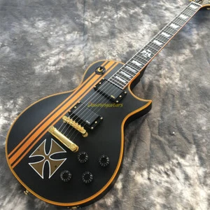 Guitarra Eléctrica Personalizada Black Iron Cross James Hetfield Metal Dorado Herrajes - Imagen 1 de 7