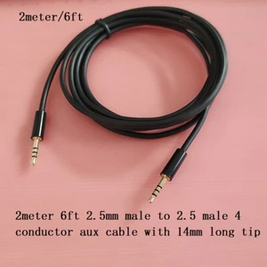 2meter 6ft  Male to Male 2.5mm to 2.5mm Stereo Headset Headphone Jack  Connector - Picture 1 of 3