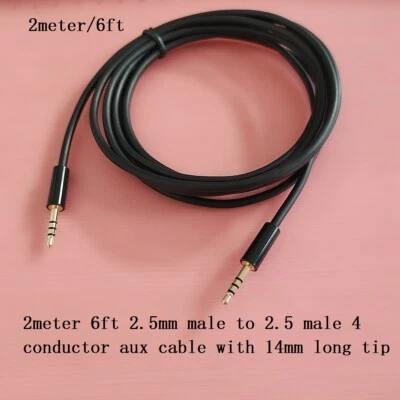 2meter 6ft  Male to Male 2.5mm to 2.5mm Stereo Headset Headphone Jack  Connector - Image 1 of 3