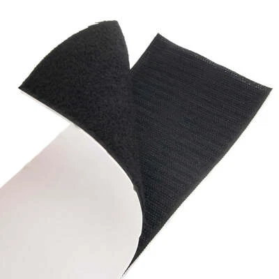 Klettband selbstklebend 1 Meter lang 100mm breit schwarz, Set Haken & Flausch - Bild 1 von 4