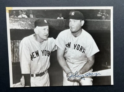 JOHNNY MIZE ~ Signed/Autographed w/CASEY STENGEL ~ 8x10 B&W Press Photo ~ No COA - Image 1 of 3