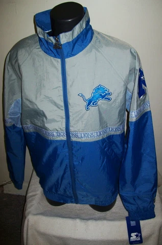 DETROIT LIONS Starter Full Zip Jacket SUMMER/FALL S M L XL   High Detail Cover