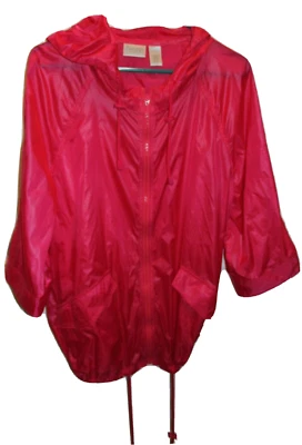 ZENERGY BY CHICO'S Hot 粉色夹克连帽风衣轻便 Chico'sSize 2 — 第 1/4 张图片