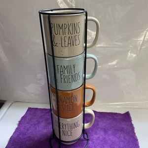 4 Kaffeetassen / mit stapelbarem Gestell  - Bild 1 von 7