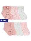 Koala Baby Baby Girls' 6-Pack Crew Socks
