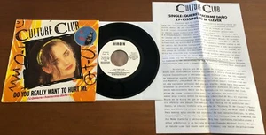 CULTURE CLUB Do You Really Want To Hurt Me RARE 7" SPANISH PROMO W/ PRESS SHEET  - Picture 1 of 6