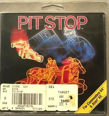 NIB Epyx Pitstop-  Arcade Game  C64/128 & Atari XE Valu-line published clamshell - Image 1 of 2