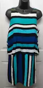 Metaphor Tiered Dress Sleeveless Stripes Size Medium - Picture 1 of 3