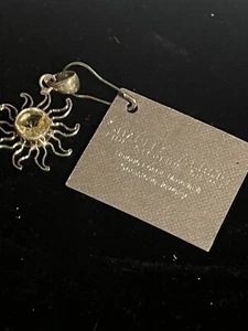 Charles Albert Fine Silver 950 Faceted Citrine stone Sun Pendant Beautiful NEW - Picture 1 of 12