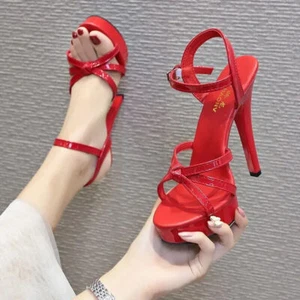 Mujeres Verano Moda Sandalias Plataforma Tacón Alto Tacones Delgados Bombas Fiesta Zapatos - Imagen 1 de 21