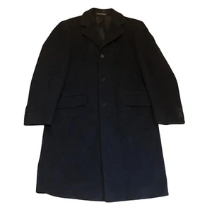 St Michael Grey Size 38-40 M Wool Long Coat Overcoat Peaky Blinders Winter Mens - Picture 1 of 12