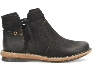 Born Wynter Comfort Ankle Bootie Distressed Black Leather $130 New Size 8 - Picture 1 of 12