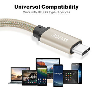 USB C to USB C Cable 3.1 Gen1 Type C Nylon Braided &Fast Charging (10ft/Gold)