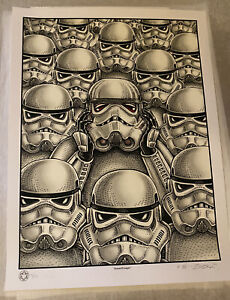 Emek Stoned Trooper Full Size 18x24 Glow in Dark Stoned Star Wars Art Print /150