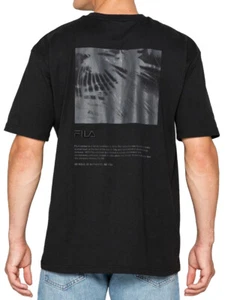 FILA - Mens Relaxed Fit Round-Neck Logo Print T-Shirt - Tivosec Boxy Tee - Picture 1 of 2