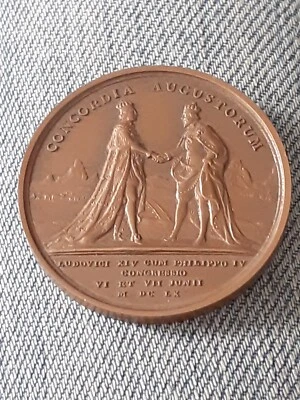 Médaille - Louis XIV et Philippe IV - Concordia Augustorum - Photo 1/2