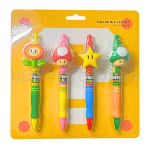Universal Studios Japan Super Mario World Ballpoint Pen Set Star Flower Nintendo - Picture 1 of 2