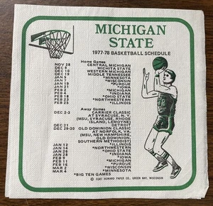 VERY RARE 1977-78 Michigan State Spartan Basketball Schedule MAGIC JOHNSON DEBUT - Picture 1 of 3