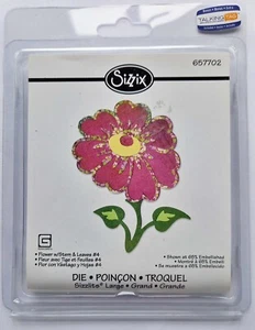 Sizzix SIZZLITS DIE ~ FLOR CON TALLO Y HOJAS REF: 657702 NUEVO ~ FRANQUEO GRATIS REINO UNIDO - Imagen 1 de 2