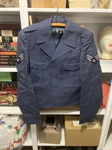 US Air Force 1950s Blue Eisenhower Ike Jacket Mens 37L Korean Cropped - Picture 1 of 9