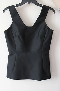$248 NWT Kate Spade Structured Peplum Black Top sz 4 - Picture 1 of 10