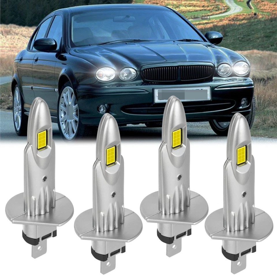 Combo H1+H1 LED Headlight Globes High Low Beam White For Jaguar X TYPE 2001-2010 - image 1 of 4