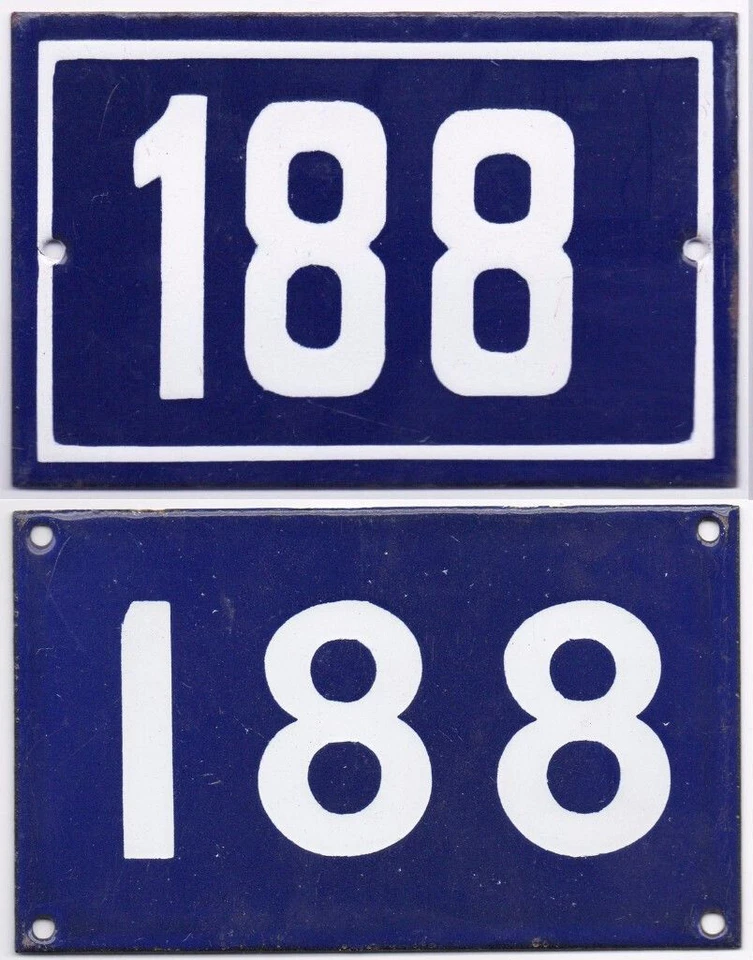 Antigua casa francesa azul número 188 puerta puerta pared valla calle letrero placa Foto 1 de 1