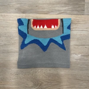 Shark Gaiter; Knit; Gray with blue and red shark face; One Size - Picture 1 of 3
