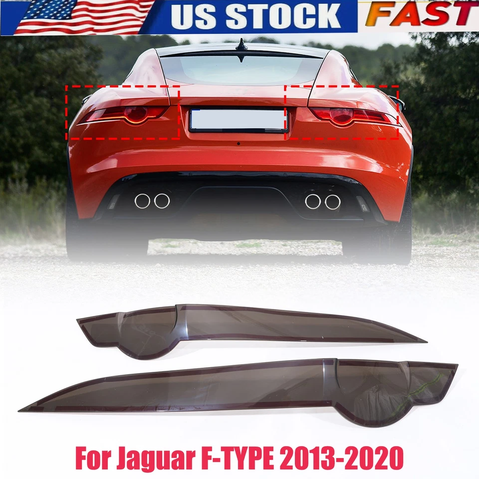 ABS Smoked Car Black Rear Tail Light Lamp Cover For Jaguar F-TYPE 2013-2020 US - Image 1 of 4