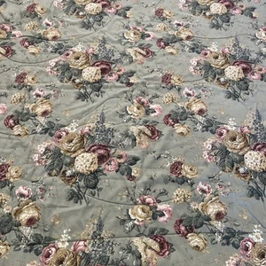 Vintage Dan River Queen Comforter Quilt Green Pink Roses Floral Shabby Cottage - Picture 1 of 7