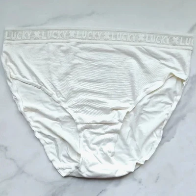 Braguita de corte alto de encaje Lucky Brand Lucky marfil talla L Foto 1 de 4