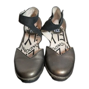Correa de tobillo Fly London Grace gris carbón y negro cuña mujer talla (36) 6,5 - Imagen 1 de 8