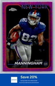 2024 Topps Chrome #145 Mario Manningham Pink Refractor New York Giants I9 - Picture 1 of 2