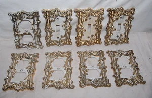 Vintage AmerTac Rose and Scroll 1967 Metal Switch & Outlet Covers 8 pc. lot - Picture 1 of 3