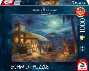 Schmidt Spiele- Thomas Kinkade Animal, Esprit, Naissance de Jésus, Puzzle de 100 - Photo 1/4