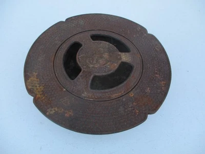 Cast Iron Ash Tray Incense Burner w/ Slotted Lid Adorned Hobnail Pattern - Image 1 of 4