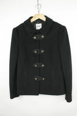 Moschino Cheap And Chic Black Angora Wool Blend Military Jacket Women's M US 6-8 - Image 1 of 4