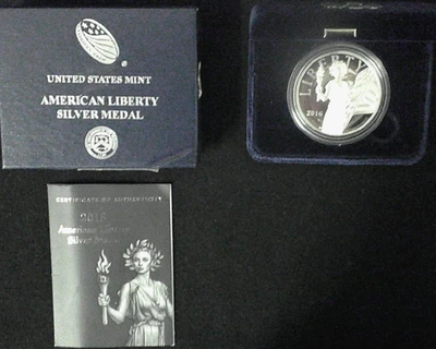2016-W United States American Liberty Silver Medal w/ org. box & COA - Image 1 of 3